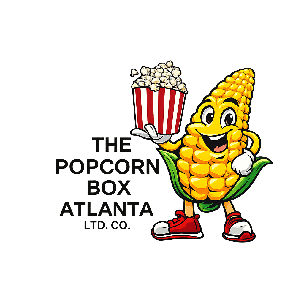 The Popcorn Box Atlanta | Mobile Gourmet Snack Trailer logo